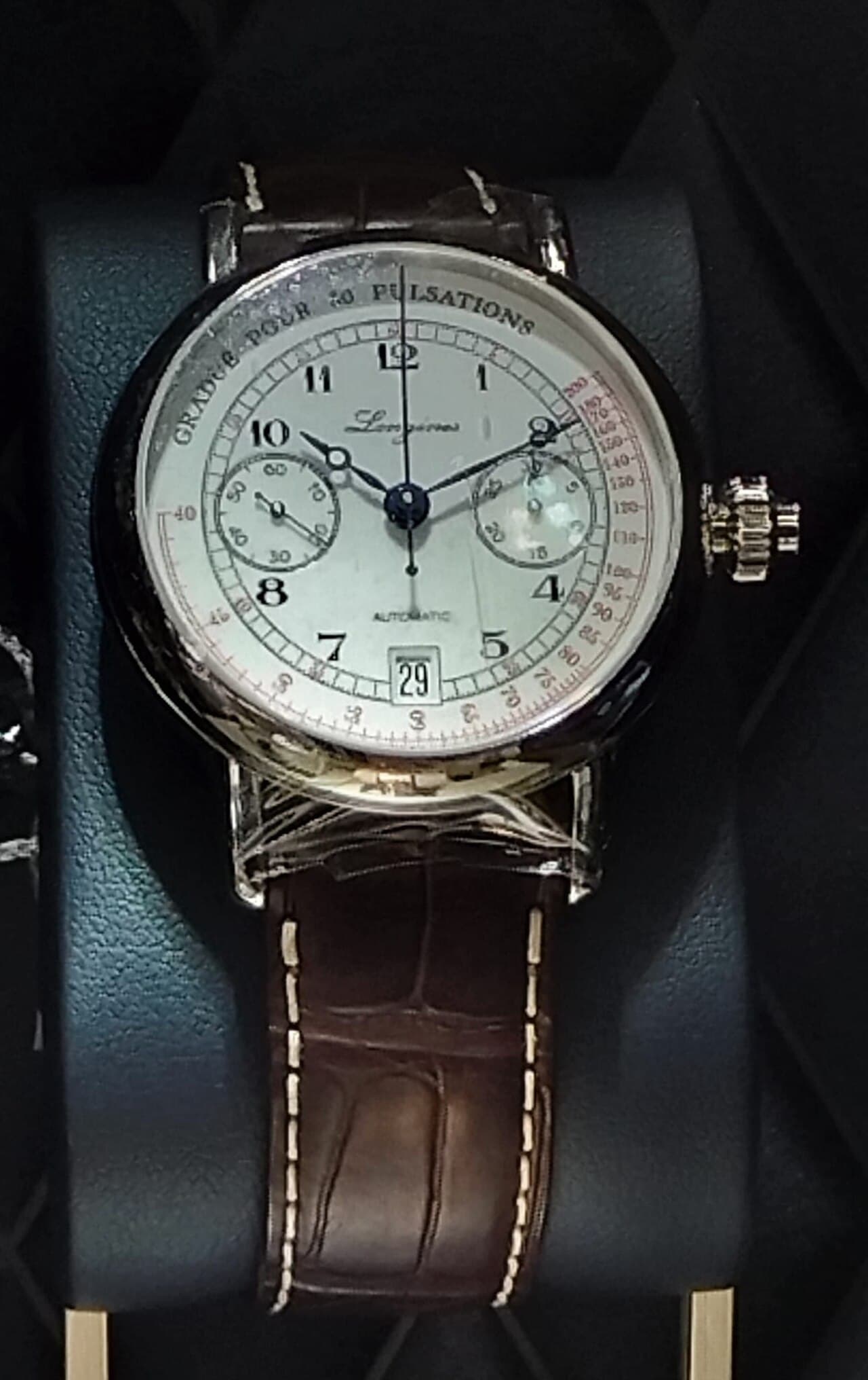 Longines Column-Wheel Single Push-Piece Pulsometer Chronograph (ref. L2.801.4.23.2) 