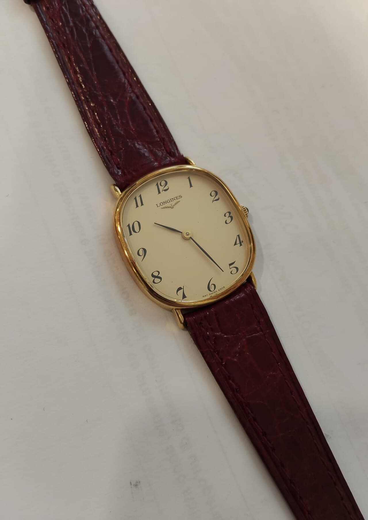 Longines Gold dress watch ref. 4309 (cushion case) 