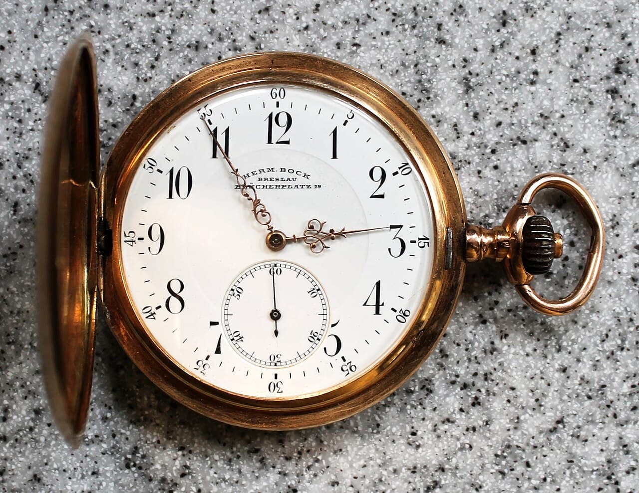 Longines Pocket watch 1909 (retailer-signed Herm. Bock dial) 