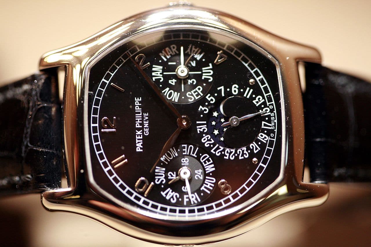 Patek Philippe Perpetual Calendar Moonphase (cushion case, black dial; ref. 5040 style) 