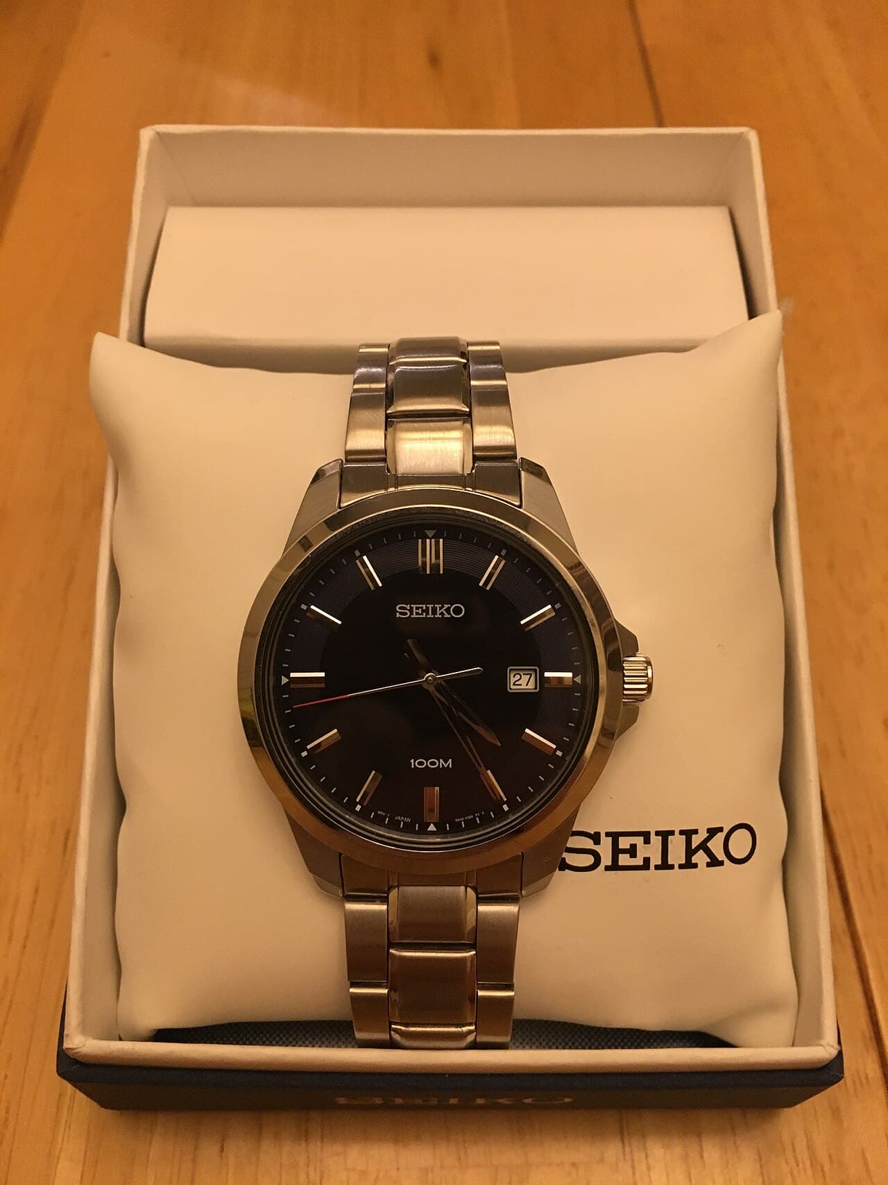 Seiko Dress Quartz 100M (SUR-series, blue dial) 