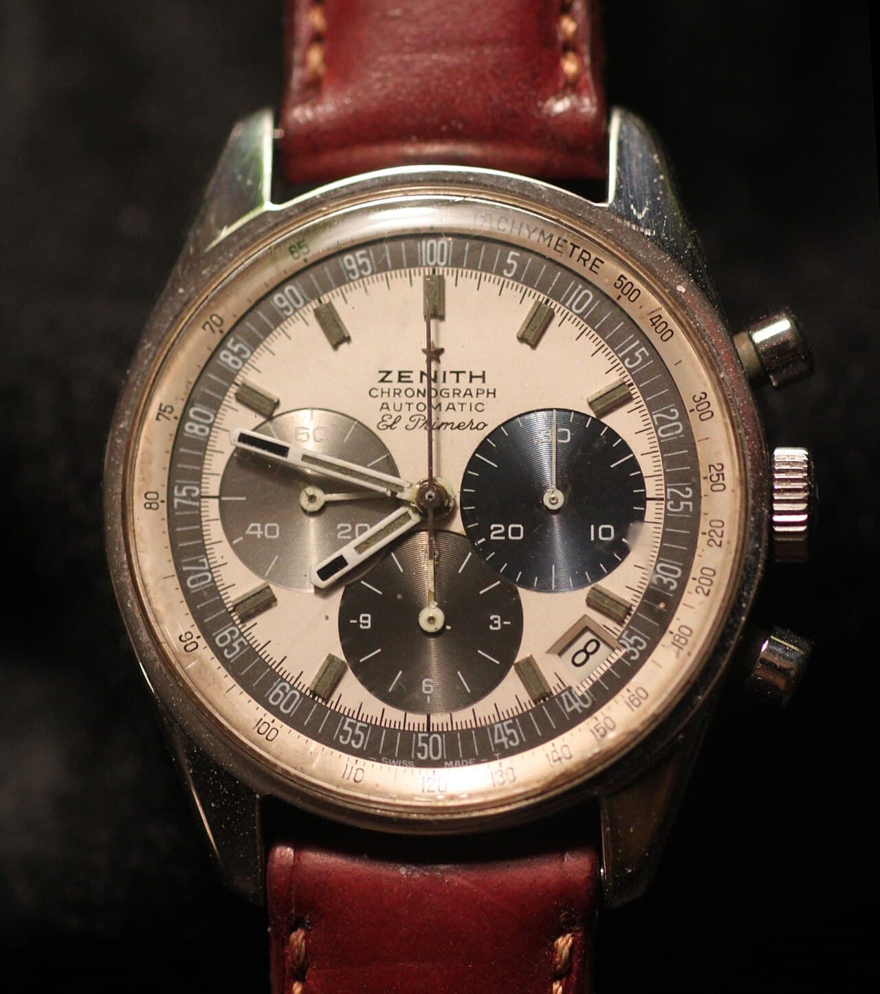 Zenith El Primero (vintage tri-color chronograph, A386-style) 