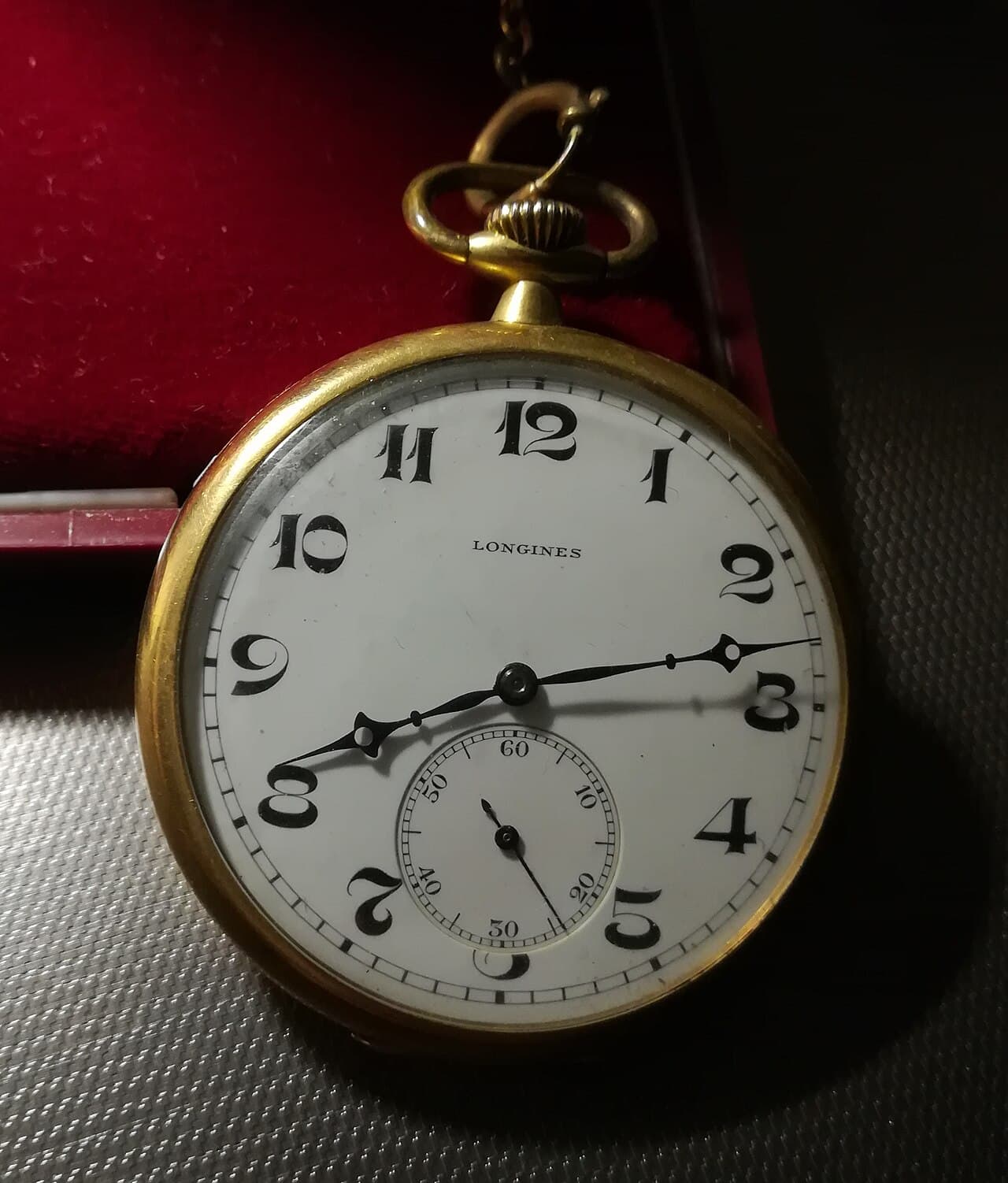 Longines Art Deco gold pocket watch, late 1920s