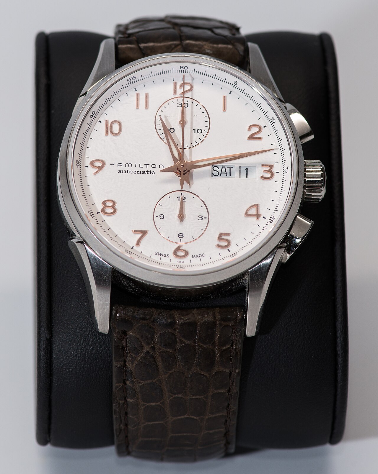 Representative image — this exact reference hasn't been photographed yet Hamilton Jazzmaster Maestro Auto Chrono (representative image — not this exact reference)